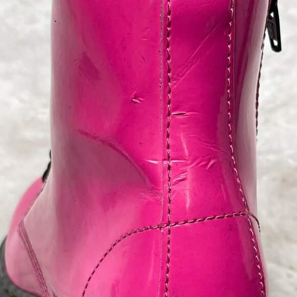 Dr. Martens Kid's Pink Delaney Softy T Leather Lace Up Boots Shoes Size 3 US - Picture 8 of 13